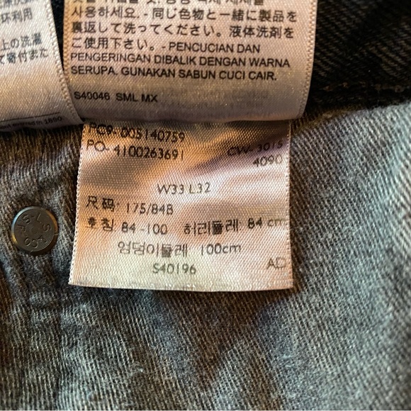 Men’s Levi’s 514 Straight Fit Black Distressed Jeans Size 33 x 32 - Picture 10 of 12